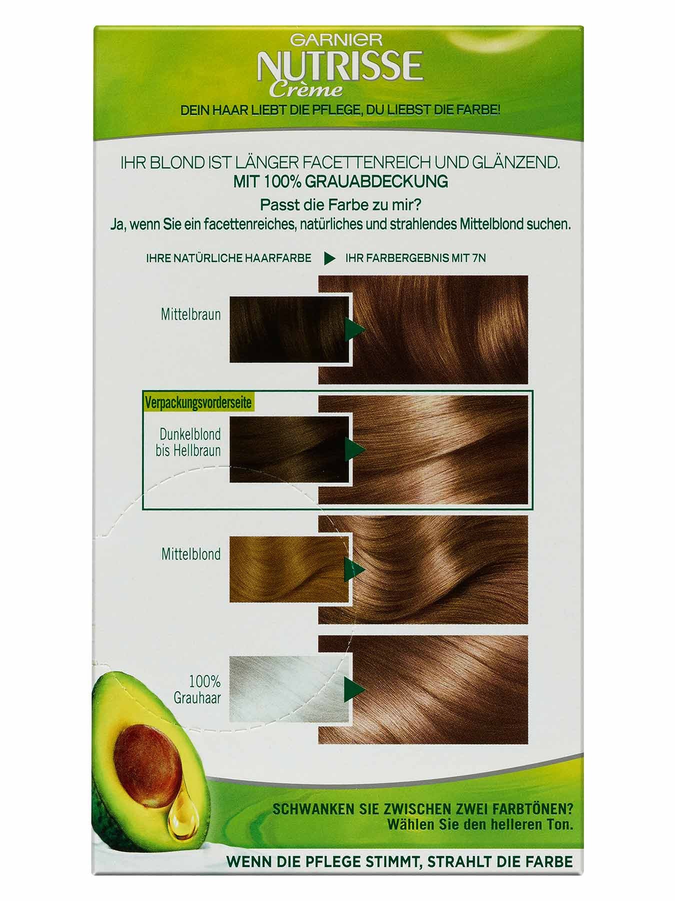 7NNudeNatuerlichesMittelblondDauerhaftePflegeHaarfarbeNutrisseCreme1StkRueckseiteGarnierDE-gr